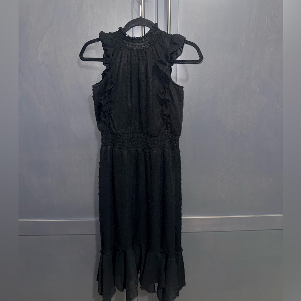 Stylish Black Ruffled Midi Dress